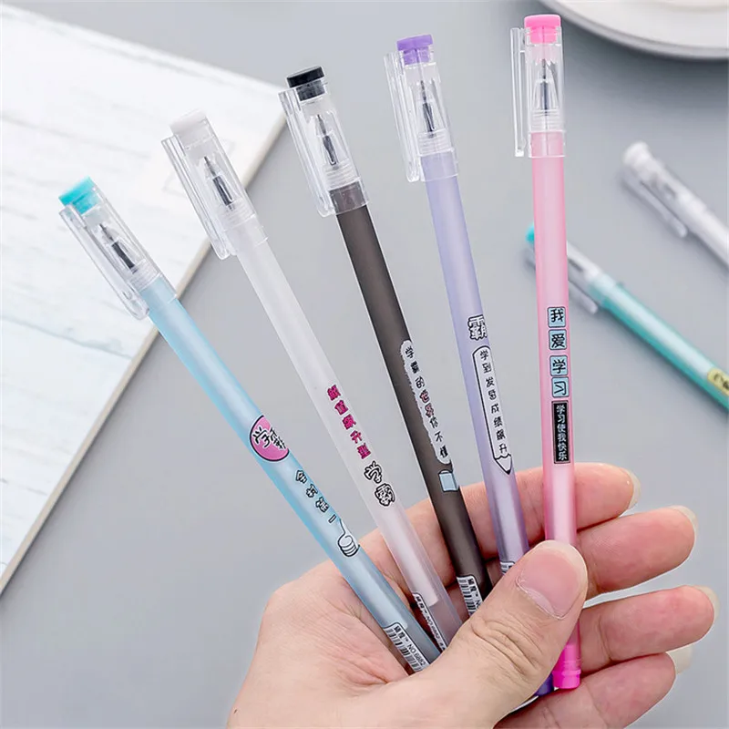 Student tide language neutral pen black water-based pen creative text control students test writing pen stationery