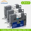 Unismar HSe-211 LabelMaker Cabel Mark Compatible for Brother HS221 HSe Heat Shrink Tube Cartridge HSe211 5.8mm*1.5m PT-H101C ► Photo 1/6