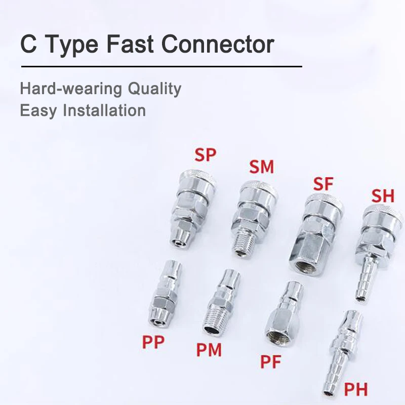 

Pneumatic components PP10 PF20 PM40 PF30 PF40 PP40 PM20 PP20SM30 pneumatic accessories air compressor hose quick connector C-typ