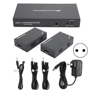 

1 in 2 out POC Function IR 1080P 50 Meters Transmission 3D Signal HDMI Splitter 110-240V cable winder