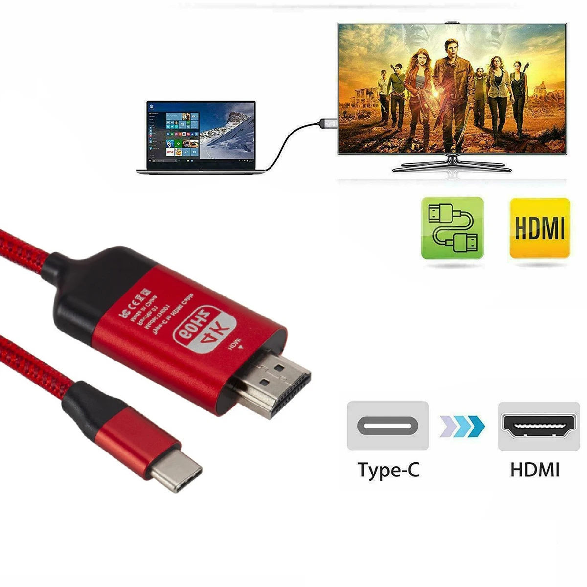Кабель типа C к HDMI для samsung Note 10 9 8 S10 S9 S8 Plus 4K MHL type C к HDMI AV ТВ кабель адаптер