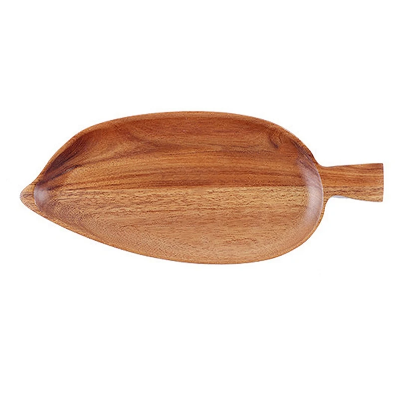 Leaf Shape Bread Plate Wood Dessert Cake Serving Platter Fruit Vegetable Tray Snacks Nuts Candy Food Tableware | Дом и сад