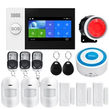 EN RU ES PL DE IT FR GE беспроводная SIM GSM домашняя RFID защита от взлома ЖК-сенсорная клавиатура wifi GSM сигнализация комплект датчиков