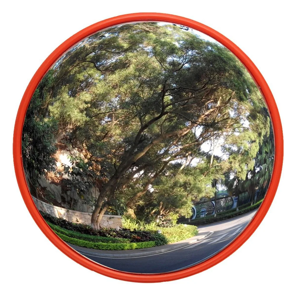 

Traffic Convex Mirror Driveway Safety Viewing Distance Red 30cm Wide Garage Angle Security
