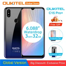 OUKITEL C15 Pro+ 6.088'' 19:9 Android 9.0 Pie 3GB 32GB MT6761 Waterdrop Smartphone Fingerprint Face ID 5G WiFi 4G Mobile Phone(China)