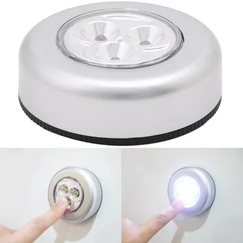 

Led Closet Lamp Battery Wireless Night Light Touch Push Tap Stick On Anywhere Stair Cabinets Counters 1/3/6/7led indoor lighting