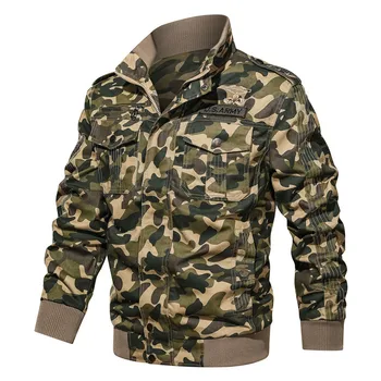 

KIMSERE Men Casual Cargo Jackets Military Style Camouflage Tactical Jacket Outerwear For Big And Tall Plus Size L-6XL