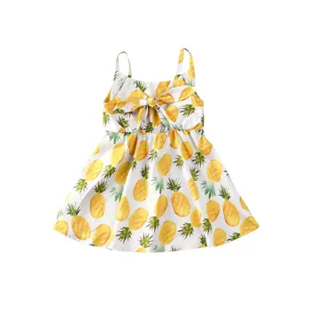 

6M-4Years Sling pineapple Printed Dress For Toddler Baby Girls Ball Gown Sleeveless Dresses Summer Clothes