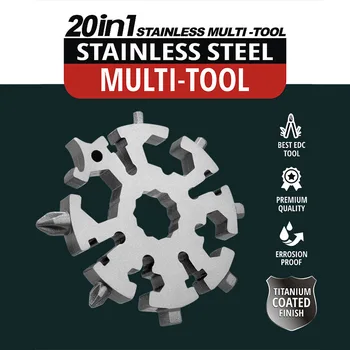 

Card mini stainless steel EDC Bicycle Repairing Tool Set 20 in 1 multi-function snow wrench tool hand tool set