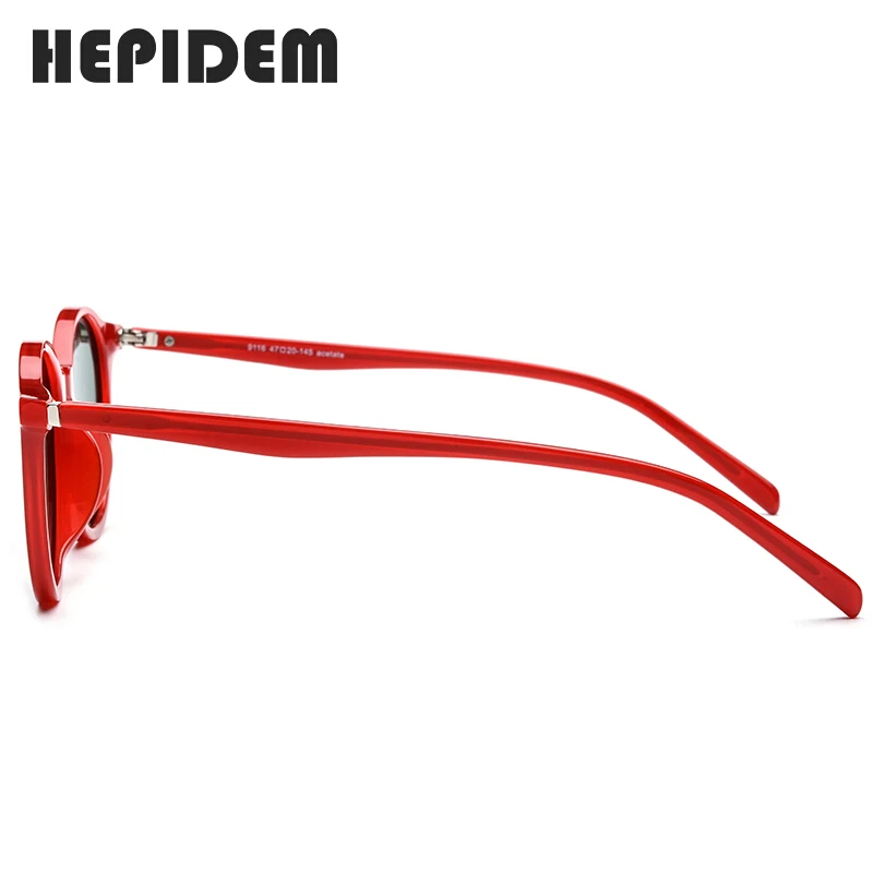 Lime HEPIDEM Acetate Polarized Sunglasses Women Vintage Retro Oversize Sun Glasses 9112
