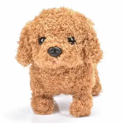 Chien en robot interactif avec contrôle sonore pour enfant, chiot électronique en peluche avec queue en mouvement, style Teddy, jouet avec faculté de marche et aboiement très drôle, idée de cadeau d'anniversaire, 