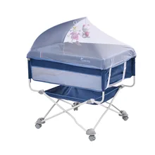 Портативная детская кроватка Складная Детская уличная дорожная кровать с роликом одна сторона открывающаяся детская кровать детский шезлонг детская спальная кровать