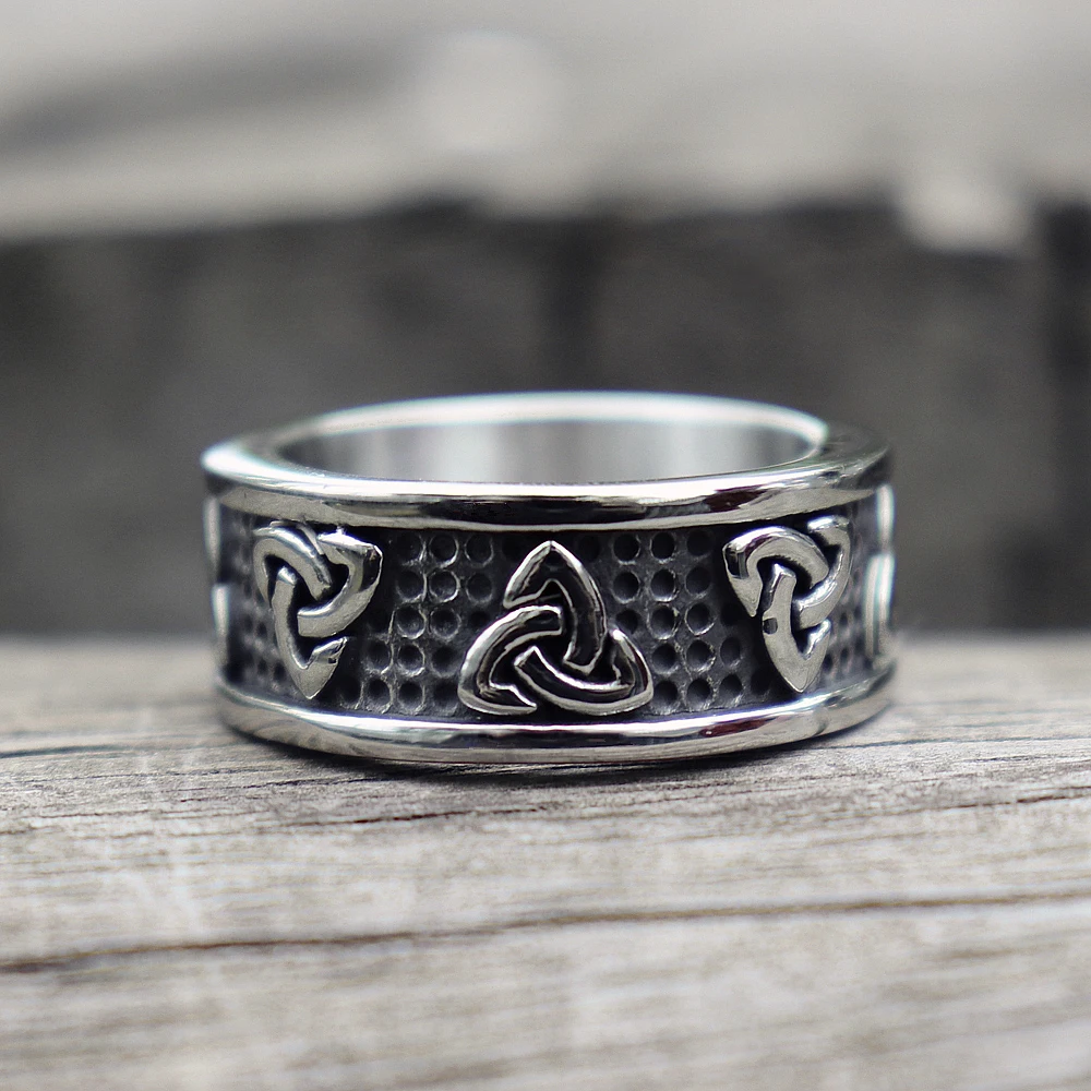 Viking, нержавеющая сталь, кельтский узел, обручальное кольцо для мужчин, Скандинавская троица, кольца для мужчин, s серебряное кольцо, ювелирное изделие