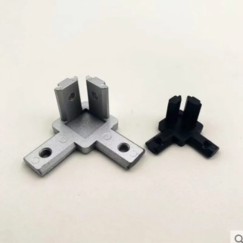 Stainless steel angle bracket angle connector angle bracket 1pc 3-way end corner bracket for 3030 4040 aluminum profile connector for t slot aluminum extrusion profile with screws