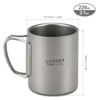 Lixada Camping Titanium Mug Double Wall Titanium Mug Outdoor Picnic Cookware Coffee Water Mug with Foldable Handle 50ML-750ML 4