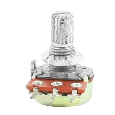 

220K ohm 3 Pins 6mm Split Knurled Shaft Rotary Linear Taper Potentiometers