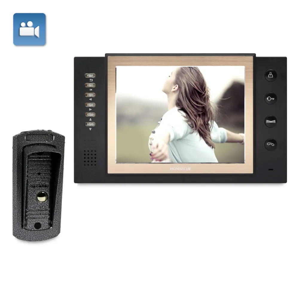 

Shipping from the EU HOMSECUR 8" Video Door Entry Security Intercom+IR Night Vision for House/Flat TC041+TM801R-B