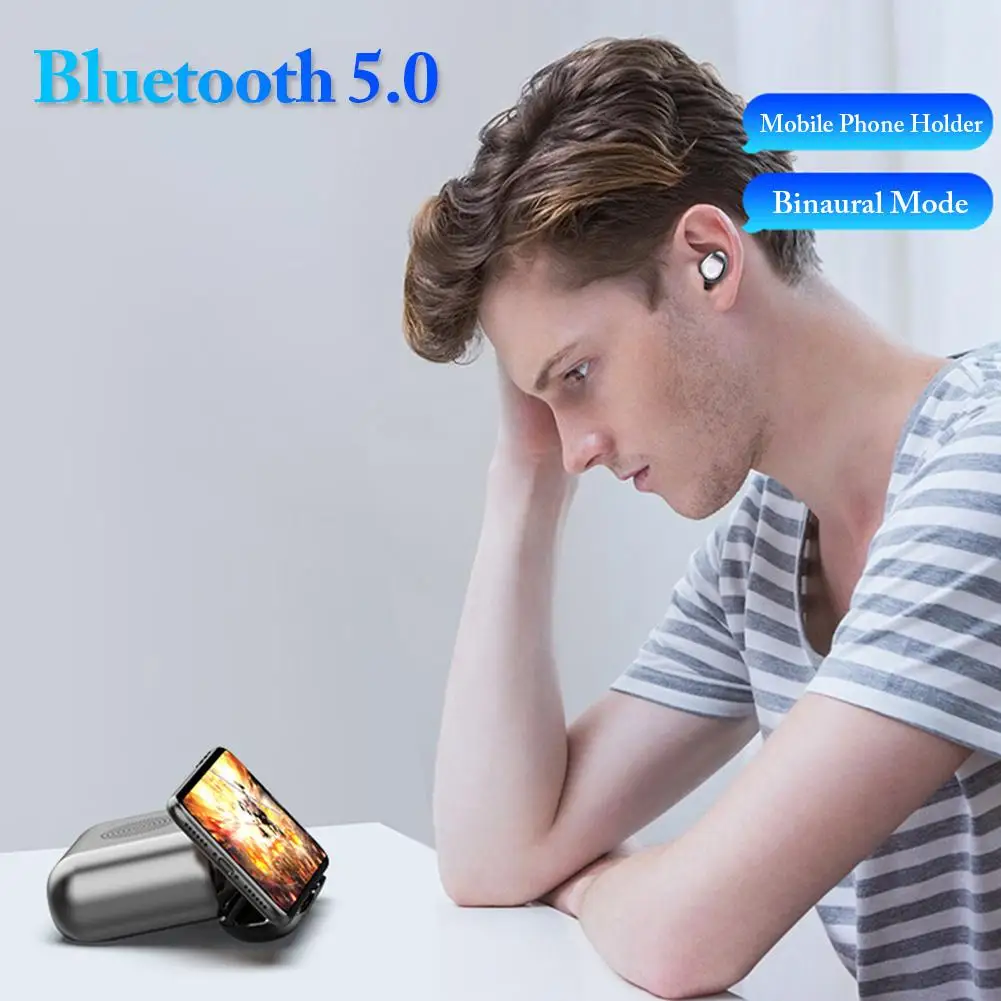 Беспроводные bluetooth-наушники с bluetooth-динамиком 2 в 1 TWS, беспроводные Светодиодные bluetooth-наушники, гарнитура для громкой связи