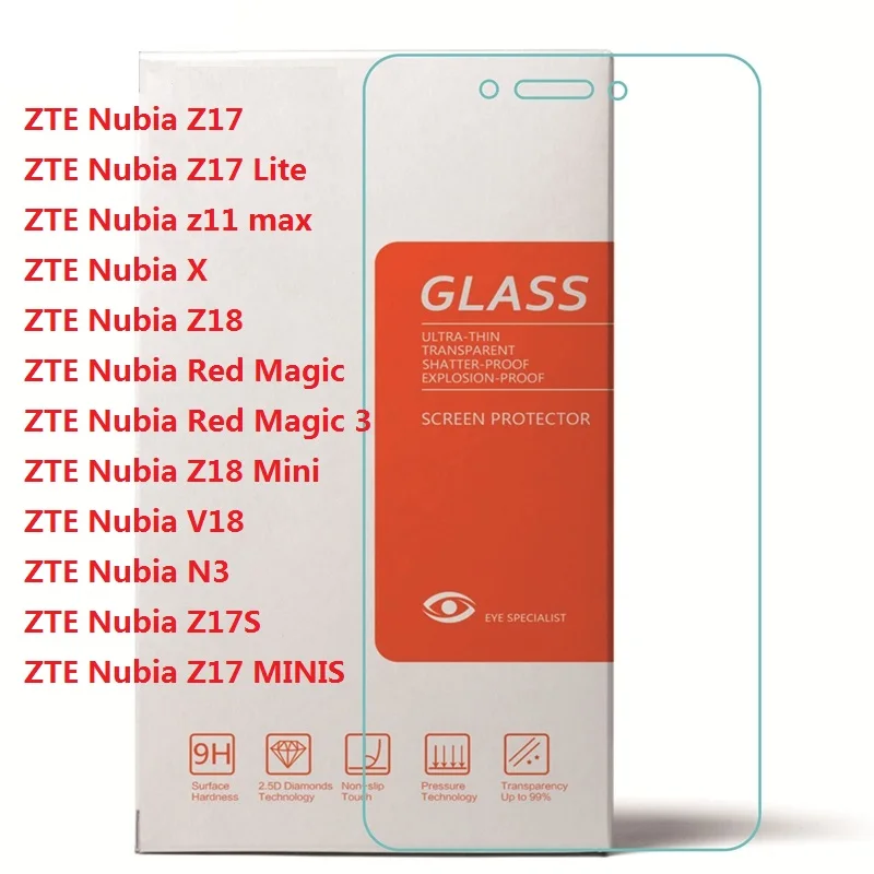 

For ZTE Nubia Z17 Lite / z11 max X Z18 Mini Red Magic 3 N3 V18 Z17 MINIS Z17S Tempered glass Screen protector Film Film 9H