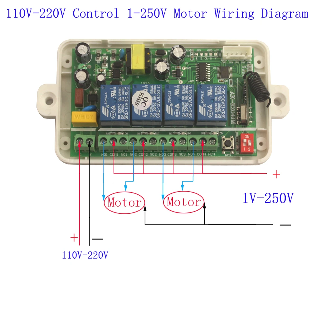 220V реле 4-канальный беспроводной 85 V-220 V 10A 4 CH RF беспроводной светодиодный светильник с дистанционным управлением переключатель системы приемник 315/433MHz