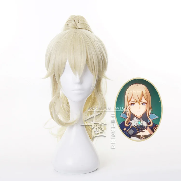 

Genshin Impact Jean Gunnhildr Light Golden Ponytail Wig Cosplay Costume Heat Resistant Synthetic Hair Women Carnival Party Wigs