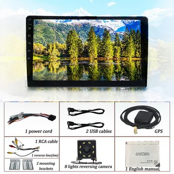 

On board Android 10 inch universal machine + reversing camera + reversing line k803 on board Android 2.5D screen 10 inch univers