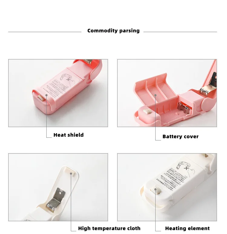Мини Портативная грелка герметик для герметичной еды держатель для хранения уплотнения пакеты для закусок уплотнения пластиковые фишки пакет