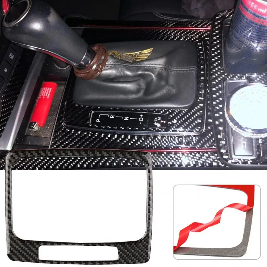 Накладка на панель переключения передач из углеродного волокна для Mercedes Benz W204 2005 2006 2007 2008 2009 2010 2011 2012 автомобильные аксессуары для салона