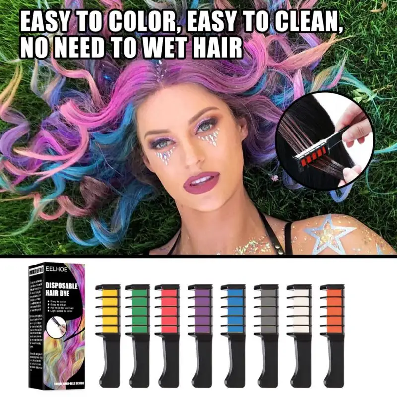 Tanie 8 kolorów jednorazowe farba do włosów tymczasowe nietoksyczne DIY do