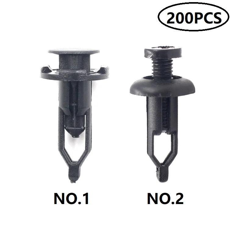 

200Pcs Front Rear Bumper Fastener Rivet Push Type Clips For Toyota