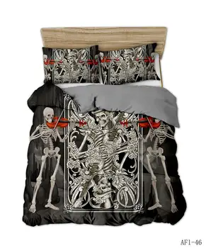 

3D Printed Skull Beddingt set Pillowcas Duvet Cover for Kids Adults 2/3pcs Bedclothes Quilt Cover Fashion HomeTextileSj234