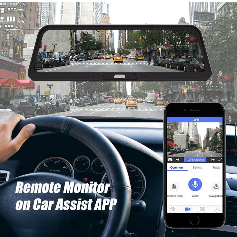 Зеркало видеорегистратор Android 10 "с центральной приставкой 4G ADAS GPS Wi Fi FHD 1080P
