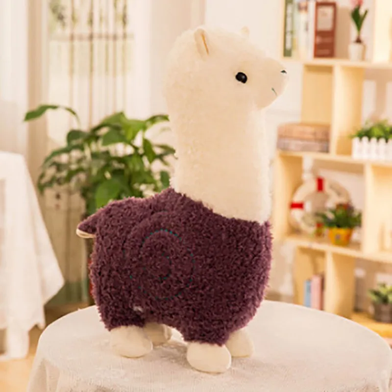 thumbnail image 1 of Peluche de alpaca de 25 cm, nuevo, 6 colores, bonito animal, muñeco de peluche de algodón suave, decoración para el hogar y la oficina, regalo de cumpleaños y Navidad para niñas, 1 of 5