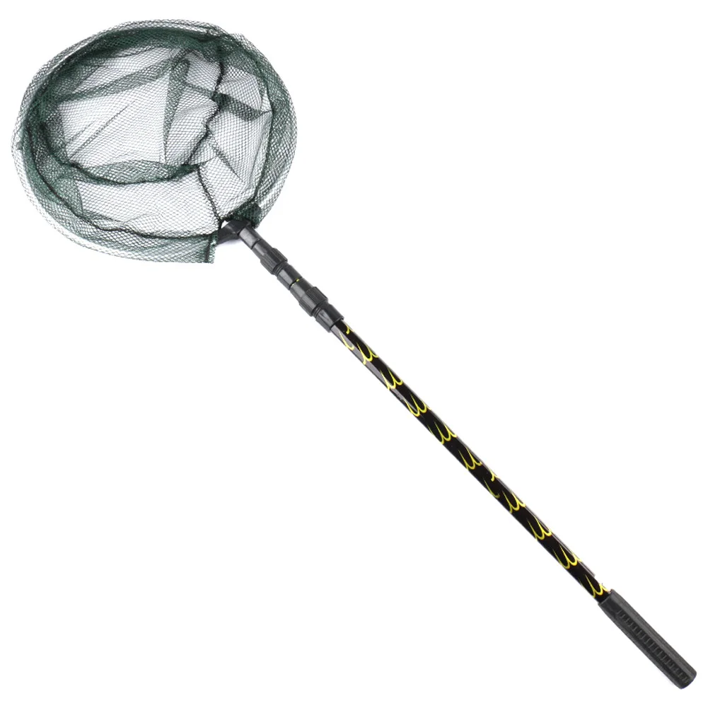 Round 1.9m Fishing Net Retractable Telescopic Landing Net Aluminum Alloy Pole Foldable Brail ALS88 - Цвет: Round 1.9m