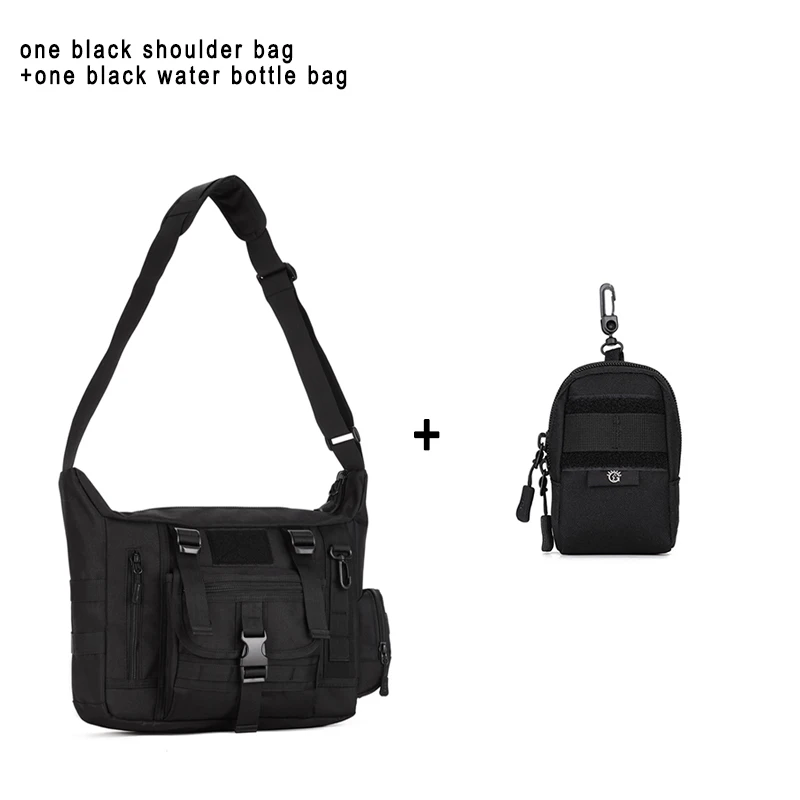 Ноутбук с диагональю 14 дюймов Водонепроницаемый Слинг сумки на ремне, Тактическая Военная Сумка через плечо для мужчин, активный отдых, путешествия, скалолазание сумка - Цвет: black and phone bag1