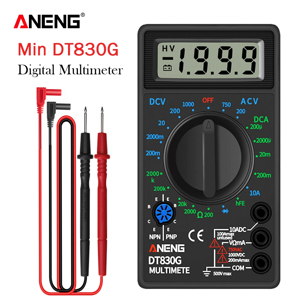 Цифровой мультиметр ANENG DT830G карманный измеритель переменного/постоянного тока