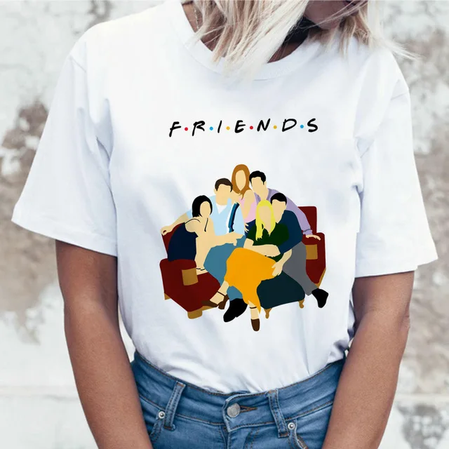 Футболка friends tv show, футболка, топ, футболка, женская, femme ulzzang, Футболка Harajuku, повседневная, винтажная, с принтом, Забавная девушка - Цвет: 13