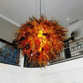 

Luxury Gold Ball Muran Glass Chandelier LED Hanging Lamp for Home