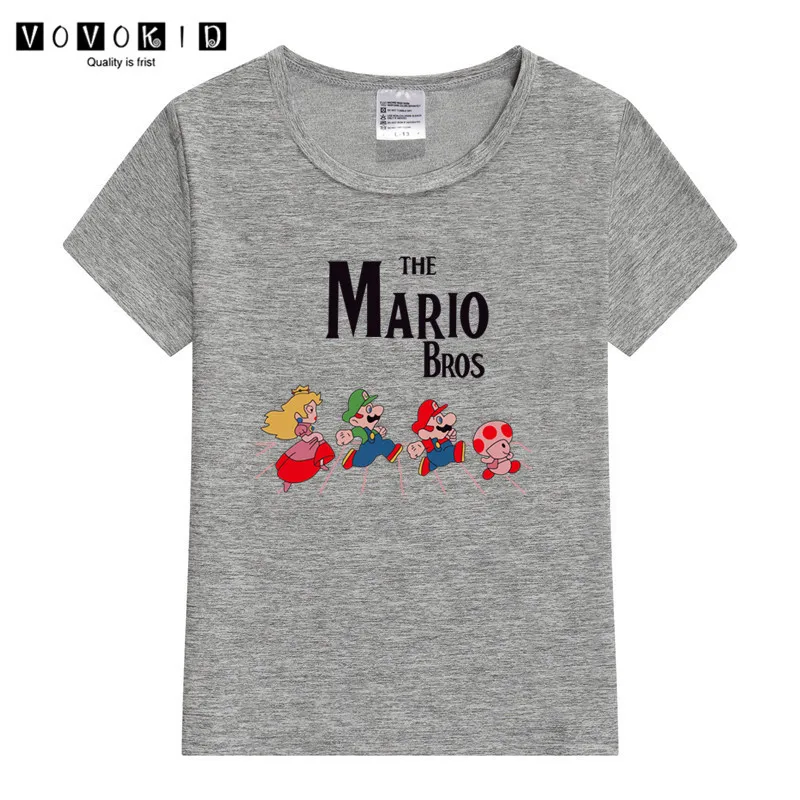 Little Girl Boy Super Mario Bros Print Funny Cartoon T-shirt Chlidren Summer The Lion King Top Baby T Shirt Thanksgiving Shirt
