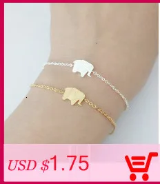 Pulseras Mujer Moda нержавеющая сталь серебро золото кеттинг оригами браслеты со слоном для женщин Bileklik дружба подарок