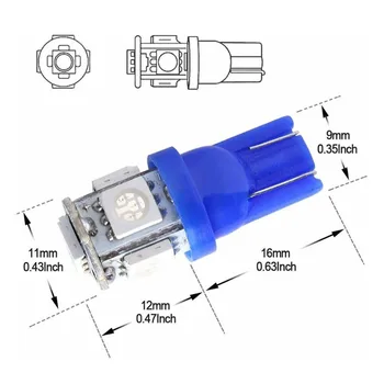 

Bright Blubs Light Car Peanut 8000K 120LUM/bulb 10PCS 194 168 2825 5050 5SMD