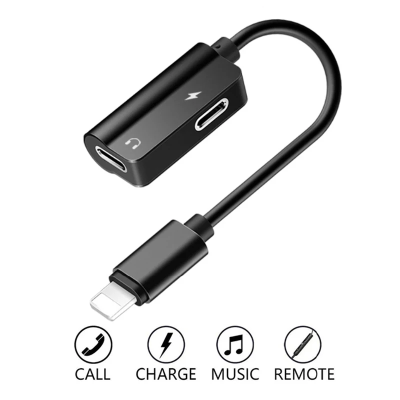 

4in1 for Lightning to Dual for Lightning Audio Lighting Adapter Aux and Charge Splitter Converter Adapter for iphone 6/7/8 X