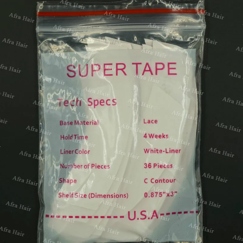 Supertape от True Tape 36 шт./лот, мужской парик, базовая лента, супер качество, водонепроницаемая лента для волос, парик T004