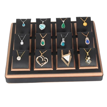 

Wholesale high-grade PU leather jewelry necklace pendant chain storage box tray jewelry display stand multi-specification