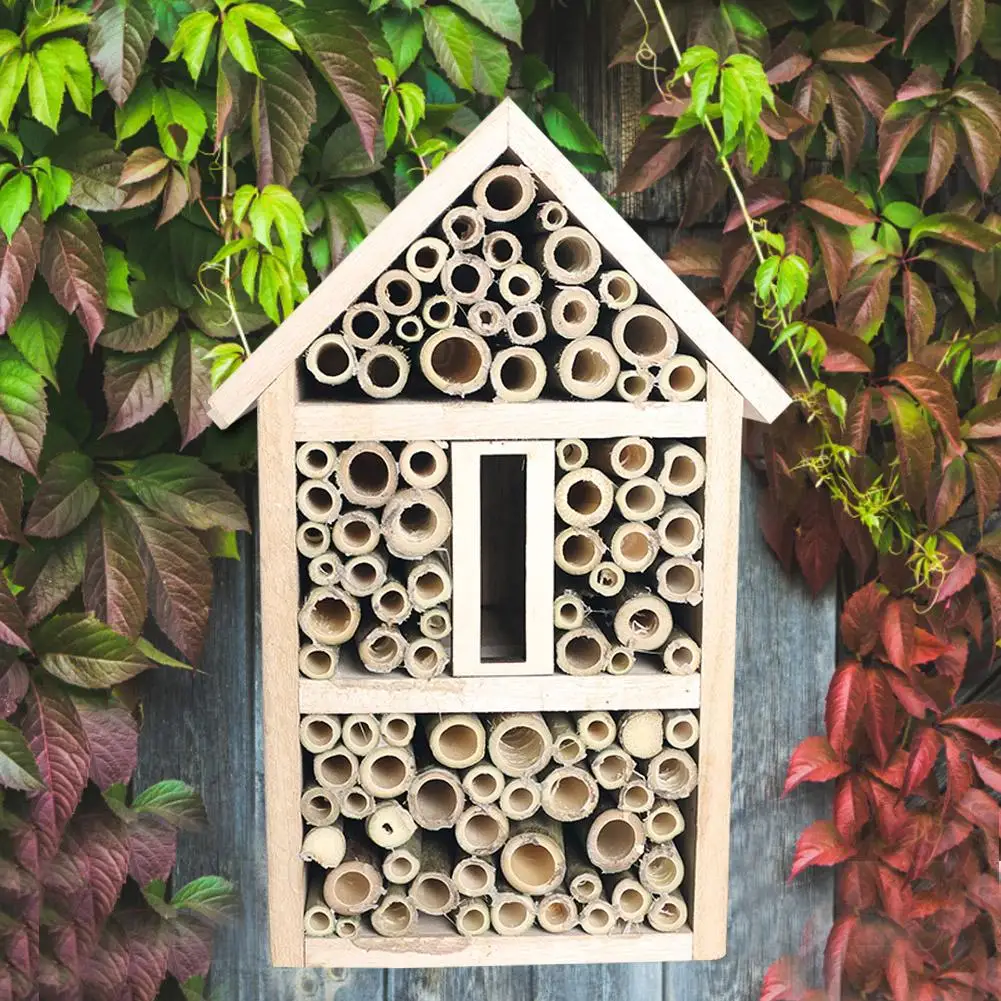 Пчелиный дом бамбуковый пчелиный улей для одиночных пчел украшение для дома, сада