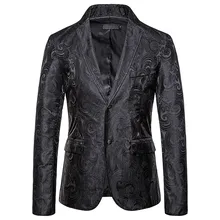 Очаровательный мужской костюм, Блейзер, пальто, Осень-зима, блестящий принт, куртка на пуговицах, повседневный длинный рукав, приталенный мужской костюм, Блейзер, пальто, Топ