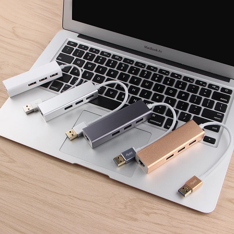 AJIUYU USB HUB USB 3.0 To Gigabit Ethernet Adapter RJ45 Dock Multi Port For PC Computer Laptop Accessories usb3.0 Hub