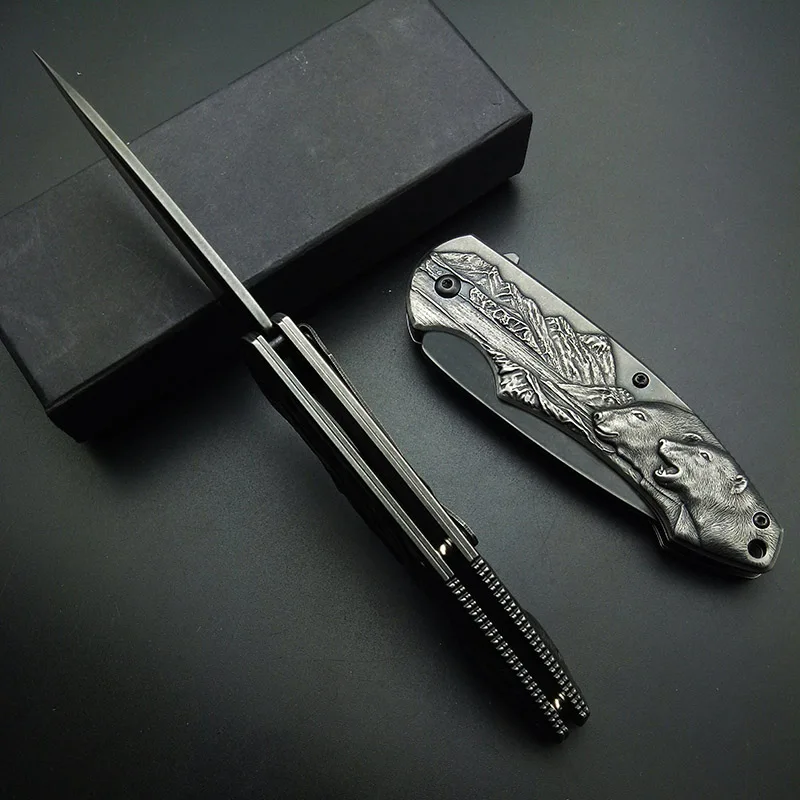 Stonewash faca dobrável tático lâmina facas utilitário coleção facas