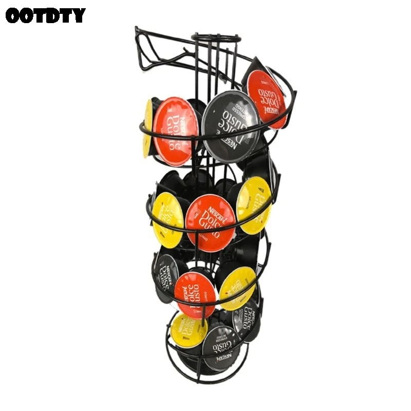 

30pcs Practical Coffee Capsules Holder Rack Rotary Capsule Tower Stand For Nespresso/Dolce Gusto/K-Cup Coffee Capsules