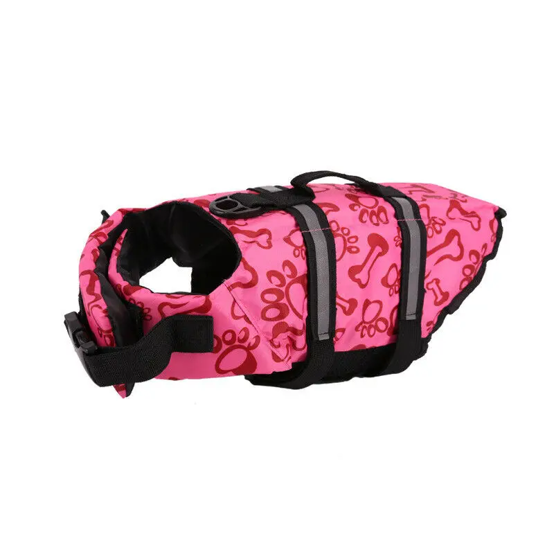 Dog Life Jacket Buoyancy Aid Pet Swimming Boating Adjustable Safety eflective Stripe Preserver Vest Suit